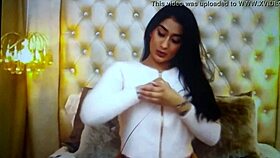 Camila sugar strips and teases with ripped clothes