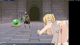 Sheila gets creampied by slime in hentai game