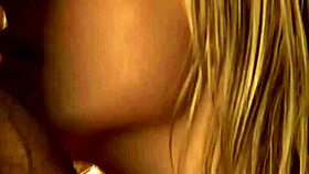 cock sucking blonde swallows cum after intense blowjob