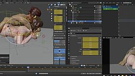 Mei's initial two hours of work on Blender featuring the rope character