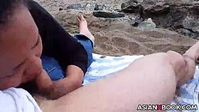 does this asian babe suck cock outdoors?