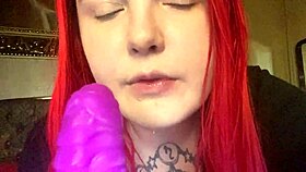 spit dragon dildo blowjob with bbw amateur