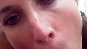 Why does Sofie Marie give a POV blowjob to that big black cock as a brunette cheerleader?