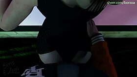 Hottest redhead blonde dominatrix fucks hard in schoolyard with extreme deepthroat licking.