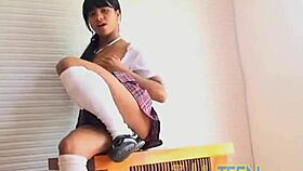 Tobie strips her petite brunette body for thick cock anal