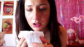 Latina teen blows dirty close-up