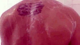 The shower time begins with bathing under the wet water, creating a relaxing narrative.