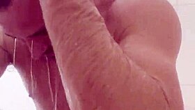 The shower time begins with bathing under the wet water, creating a relaxing narrative.