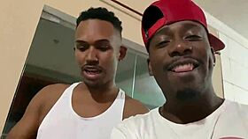 Brazilian redhead team prepares for intense interracial scenes with three black guys