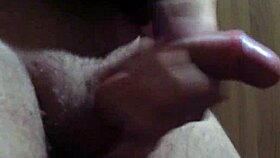 Amateur jerks big cock solo