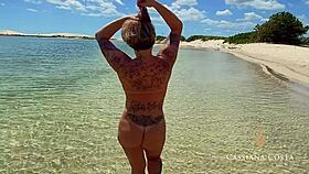 Cassiana Costa Walks Naked on Beach, Invites Fisherman for Bath and Intense Sex
