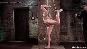 flexible blonde with big ass gets tormented in bdsm session