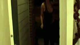 Amateur sexy blonde MILF with big tits fingers her wet pussy deeply.