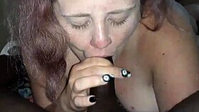 Danni from next door sucking my big black cock