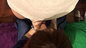 Making boyfriend cum in my mouth with blowjob