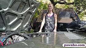 A big cock fucks petite blonde’s small tits