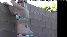 sweet christine explores her body in bikini closeup