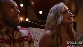 blonde milf jerks off with big tits in reality hardcore new year fun