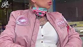 I feel the remote toy buzzing in my pussy at the shopping center, leading to an intense orgasm outdoors.