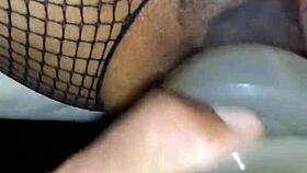 Wow, this girl nuts all over my cock with toys!