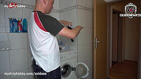 big tits tattooed babe catches him sniffing her panties