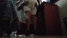 Big butt hooker spreads wide for clients