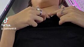 fucking my skinny friend on her desk, creampie style