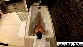 jezebelle bond films her big tits and pussy masturbation in the bath