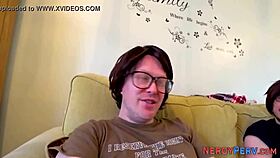 Tricked amateur sucking dick in lingerie, first time blowjob with handjob tease?