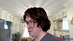 Tricked amateur sucking dick in lingerie, first time blowjob with handjob tease?