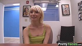 tiny teen 18+ blonde gets a facial cumshot wanna see?