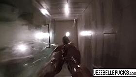 jezebelle bond films her big tits and pussy masturbation in the bath