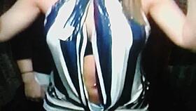 Two hot college friends with big natural tits tease and play.