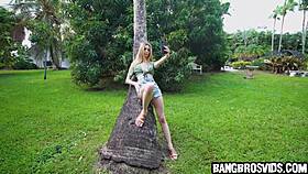 Is fucking your stepsister outdoors in doggystyle too tempting to resist