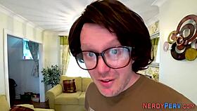 Tricked amateur sucking dick in lingerie, first time blowjob with handjob tease?