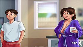 Summertime Saga: Teen Blowjob and Fucking in Barn Creampie