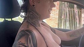 She deepthroats the bodybuilder's swollen pussy.