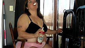 Softcore video of Mature MILF with big belly and tits