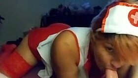 young latina wife sucks husband's nurse cosplay!