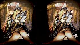 claudia mac as warrior girl masturbates with dildo in 3dvr