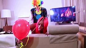 i starred in my first scary movie as a clown with big tits