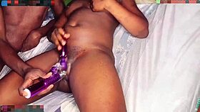 She craves toys on her fat ebony pussy before riding my big black cock