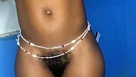 That sexy ebony babe stripping naked and showing off her small tits 😍