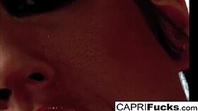 capri plays with her wet pussy and amazing tits