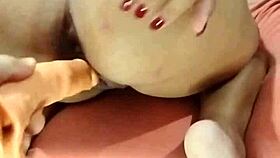 Latina Wife Begs Husband to Pound Her Tight Brazilian Ass with Dildo and Cumshot