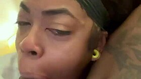 hey, starting the day with a deepthroat blowjob from a petite ebony tattooed girl sucking big black cock early morning 😍