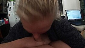 new years blowjob with blonde milf pov cock