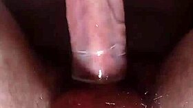 My cock fills the condom during that anal fuck.