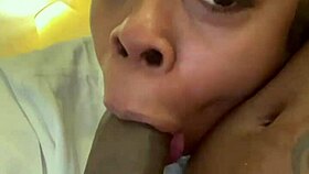hey, starting the day with a deepthroat blowjob from a petite ebony tattooed girl sucking big black cock early morning 😍