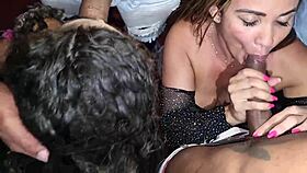 three mouths lifting joão's soft cock with agatha kent and dj jump